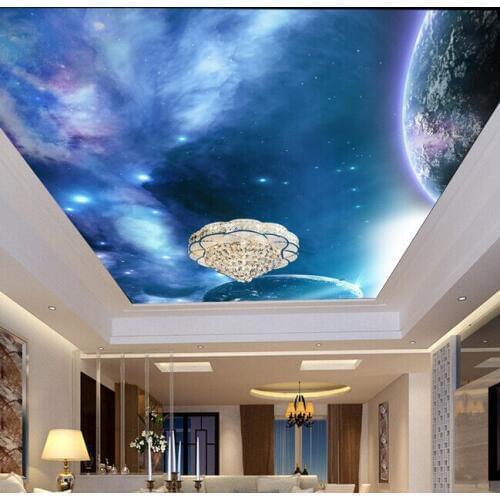 Custom papel DE parede 3 d, the universe star and planet for the sitting room bedroom ceiling setting wall waterproof wallpaper