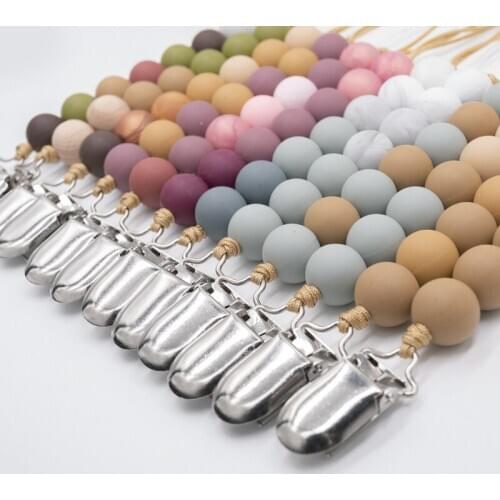 Pacifier Teether Teething Toy Baby Pacifier Clip Chain Dummy Holder Nipples Children Pacifier Clips Solid Wooden Bracket