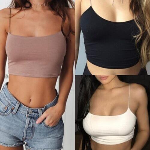 Fashion Casual New Women Ladies Summer Sleeveless O-Neck Pullover Short Length Camis Solid Tops 3 Color