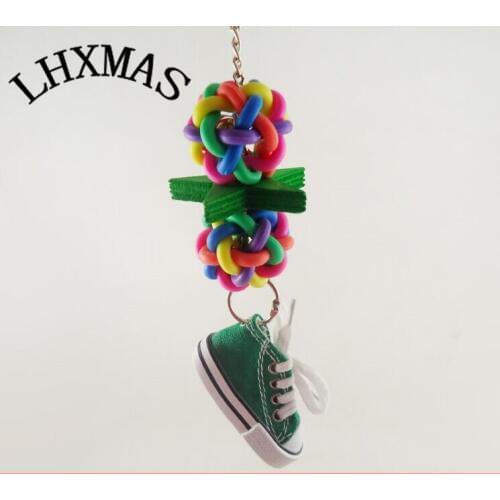 Colorful Hanging Bird Parrot Toys Cage Chewing Climbing Playing Toy D433
