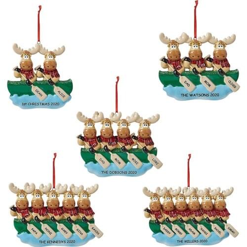 Christmas Ornaments DIY Name PVC Personality Family Cow Christmas Tree Pendent New Year Christmas Gift navidad