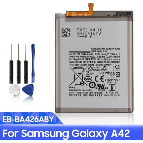 Samsung Original EB-BA426ABY Battery For Samsung Galaxy A42 Genuine Replacement Phone Battery 5000mAh With Free Tools