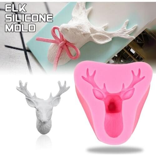 Xmas Deer Silicone Mold Creative 3d Fawns Christmas Elk Mould Chocolate Candle Soap Aromatherapy Plaster Moulds Cake Tools