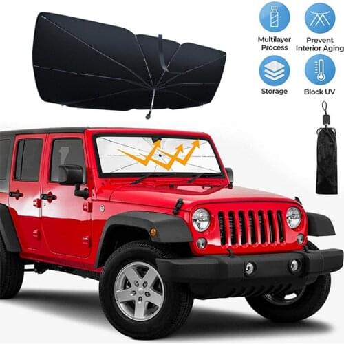 Foldable Car Sun Umbrella Interior Windshield Sunshade Cover Front Window UV Protection Shade Curtain Parasol 123/140CM*79cm