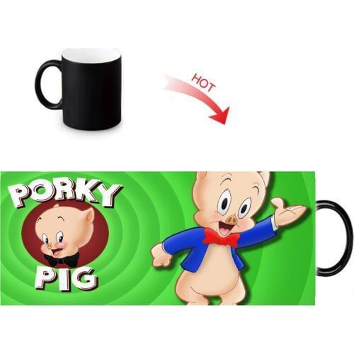 Porky Pig Funny Travel Mug 12oz Coffee Milk Tea Cup Novelty Water Mugs Customized Birthday Gift