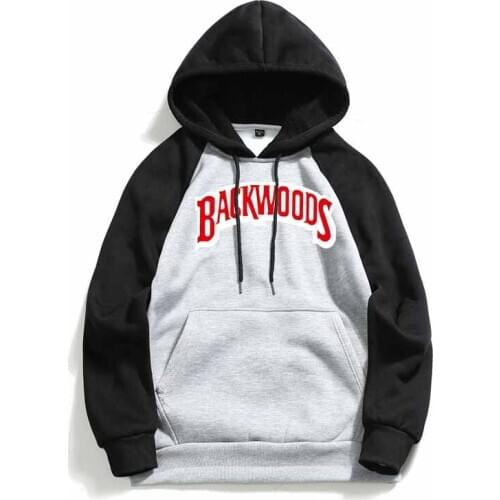 Autumn Winter New Color Block Vintage Print Sweatshirt Long Sleeve Hoodies Fashion Male Hoodies Streetwear Student Sweatshirt