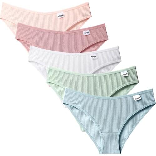 5 Pcs Womens Panties Sexy Underwear Thongs Panties Briefs Solid Color Seamless Underpants G-strings Thongs Langerie Sexy Briefs