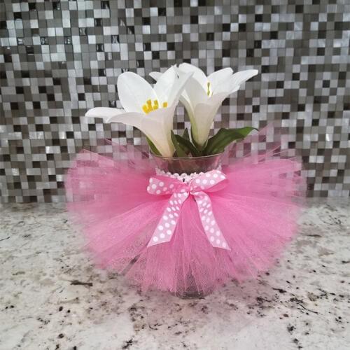 Wine vase Water Bottle Tutu Skirt wedding engagement Bridal baby Shower Gender Reveal Birthday table centerpiece decoration gift