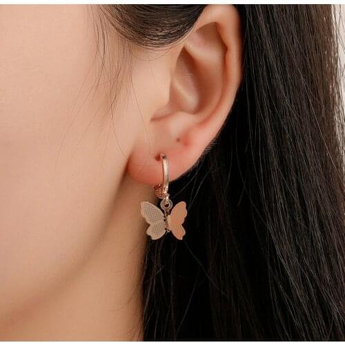 Personality Wild Geometric Earrings Female Butterfly Simple Temperament Earrings Ear Rings for Women