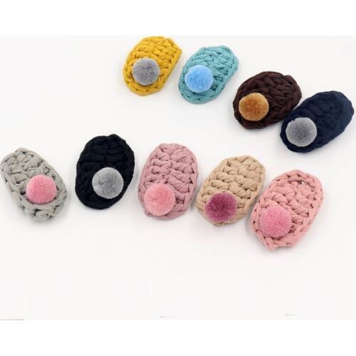 1PC Cute Pompom Mini Wool Ball Hair Clips For Baby Girls Children Lovely BB Clips Knitting Hair pin Kids Headwear Accessories