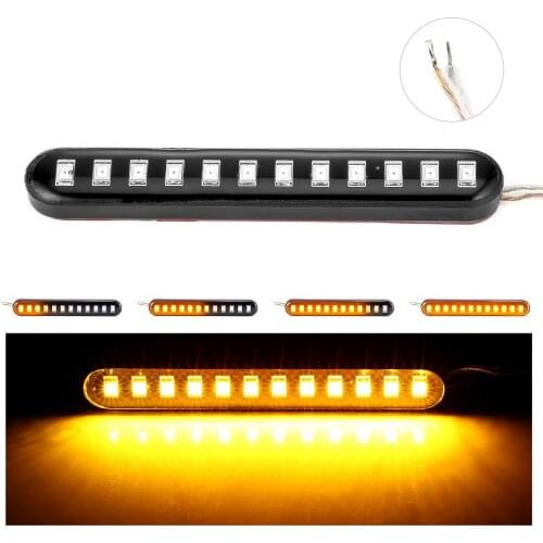 12 LED Moto Signal Lights Sequential Water Flowing Mini Strips Motorcycle Car Strips Led Turn Signal flasher Lights