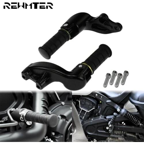 2xMotorcycle Foot Pegs Passenger Footrest Footpegs Mount Bracket Pedal Black For Indian Scout 15-20 Sixty Bobber Twenty ABS