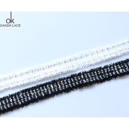 2yards Meetee 25mm Polyester Gold Silver Lace Webbing Ribbon Tassel Fabric DIY Handmade Hat Clothes HomeTextile Accessories