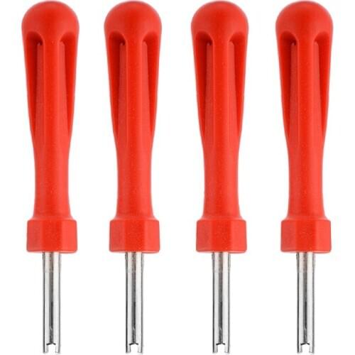 4pcs Auto Car Bicycle Slotted Handle Tire Valve Stem Core Remover Screwdriver Tire Repair Install Tool Car-styling Accessories