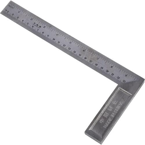 90 Degree 25cm Length Stainless Steel L-Square Angle Ruler