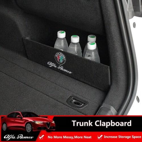 QHCP Car Trunk Side Storage Organizer Board Storage Partitions on Both Sides of Trunk Partition Tail Box For Alfa Romeo Stelvio