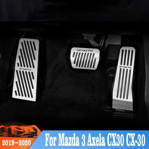 Auto Accelerator Brake Clutch Footrest Pedals Plate Cover For Mazda 3 Axela CX-30 2019 2020 Car Styling Accessories