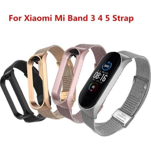Mi band 5 4 3 Metal Strap Bracelet for Xiaomi Mi Band 3 4 5 Screwless Mi Band 4 3 bracelet MiBand Wrist band smart Band4 Steel