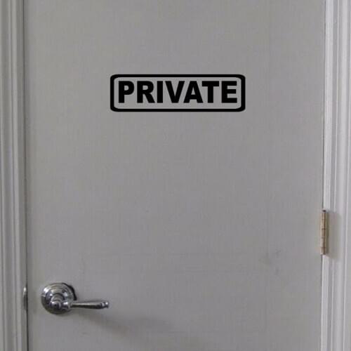 "PRIVATE" Door Sign Vinyl Decal Sticker - Door Window Wall - Business Office Home 20 Colours Available