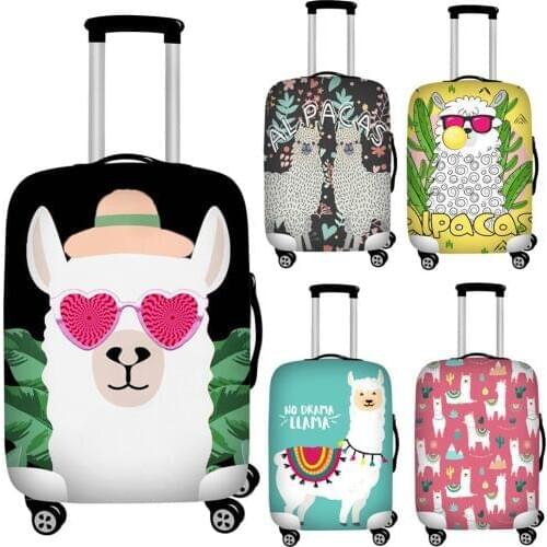 Printing Alpaca Travel Luggage Dust Cover Waterproof Protective Suitcase Cover for 18''-32'' Trolley Trunk Case Foldable