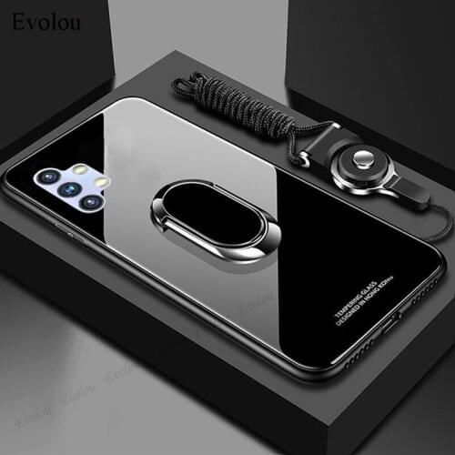 Capa For Samsung Galaxy A32 5G Tempered Glass Phone Case For Samsung Galaxy A32 Magnet Holder Stand Soft Frame Back Cover Couqe