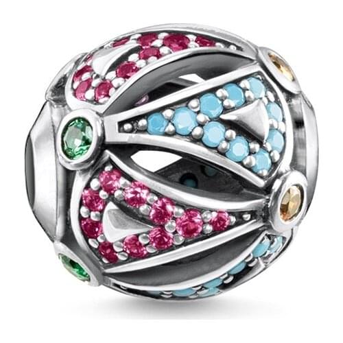 Two Colors CZ Duotone Asian Shells Beads, Thomas Style Karma Beads Ts Jewelry Accessories Fit Fit Necklace Bracelets for Women