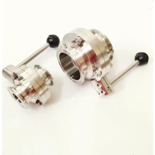 Fit 19mm 3/4" Pipe OD x 1.5" Tri Clamp Sanitary Butterfly Flow Control Valve SUS 304 Stainless Beer Brewing Home Factory