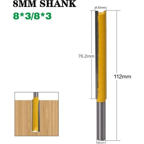 1pc 8mm Shank 10" Diameter X 50" Length Straight/Dado Router Bit Tungsten Carbide Wood Milling Cutter Tools