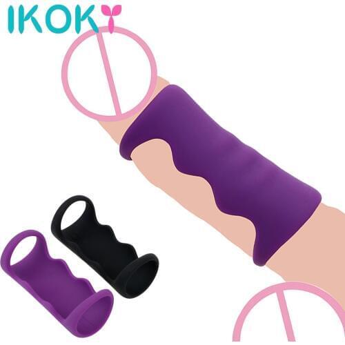 IKOKY Silicone Penis Rings Male Masturbation Sex Toys for Men Delay Ejaculation Cock Rings Male Chastity Device Adult Products