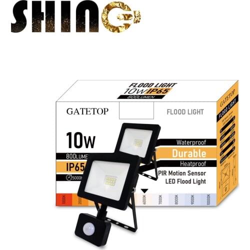 LED Floodlight Induction Style 10W Motion Sensor IP44 Cold White Light 6000K Human Body Induction Water Proof Lamp