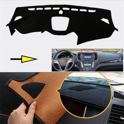 Interior Dashboard Carpet Photophobism Protective Pad Mat For Hyundai Santa Fe 2013-2015