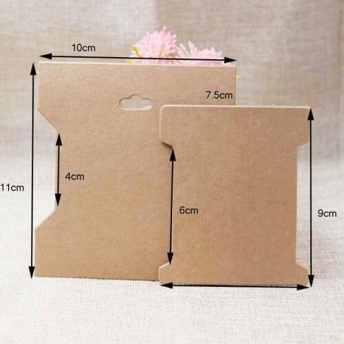 DIy hair accessories package card multi size vintage kraft hair band /bandeau packing & display tag card 100pcs
