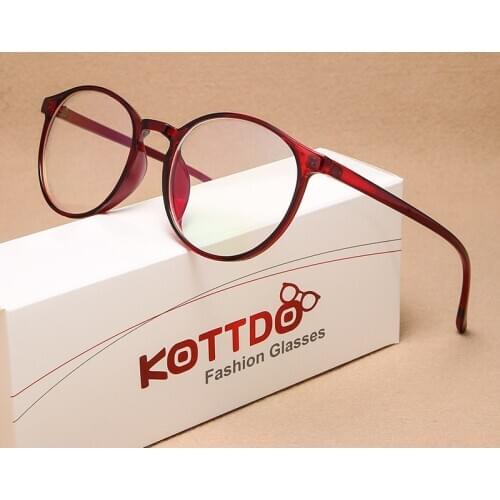 KOTTDO Womens Retro Fashion Plastic Round Frame Glasses Frame 2020 Mens Classic Fashion Transparent Prescription Glasses