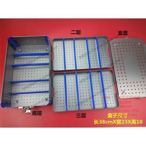 Medical orthopedics instrument sterilizing box heat resisting material tool box 3 layer screw&instrument box