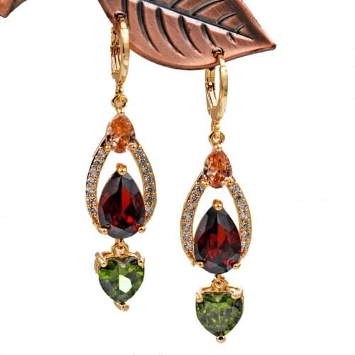 Trendy Dangle drop Earrings for Womens earrings white heart stone Gold Earrings Trendy Jewelry for wedding Gift accessories