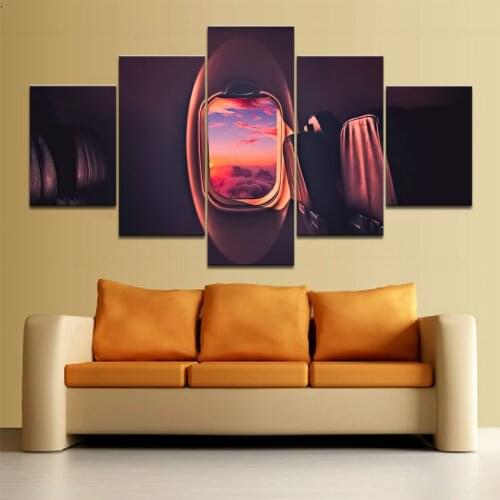 Home Decor Modular Poster 5 Panel First class under the setting sun Painting Modern Canvas Print Pictures Decor Wall Art Frame