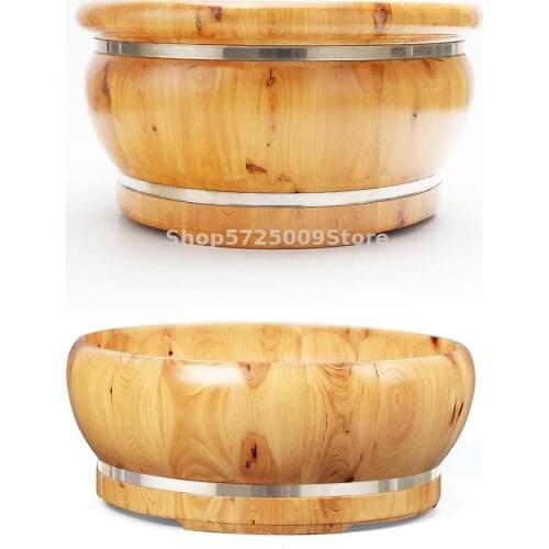 Foot Soaking Bucket Foot Washing Bucket Washbasin Solid Wood Washbasin Foot Soaking Artifact Foot Therapy Insulation Cypress Buc