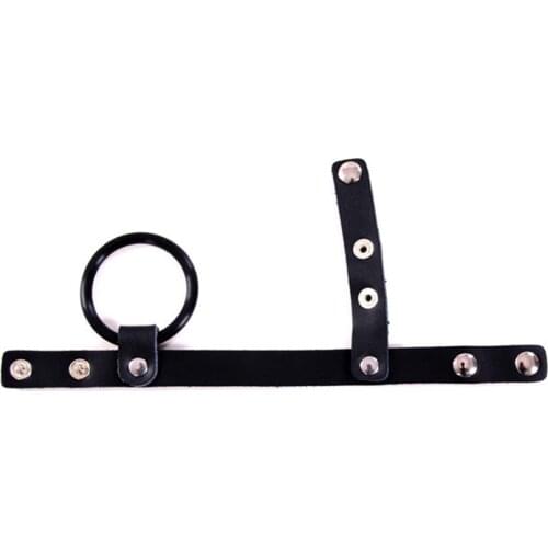 FBHSECL PU Leather Penis Ring Silicone Cock Ring Male Chastity Belt Device Sex Toys for Men Delay Ejaculation Adult Products