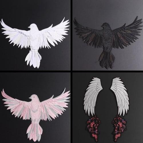 Eagle Embroidery Animal stickers Bird applique Sew on coat Diy Craft Flower Wings lron on Transfers for Clothing Repair Patches