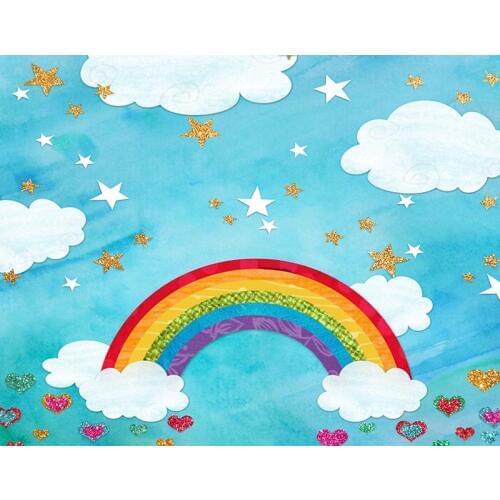 Sky blue backdrops newborn photo fabric baby shower photography rainbow backgrounds for kid photo Studio props photophone NB-328