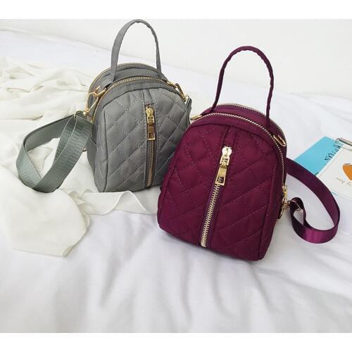 Newhotstacy Bag 062919 Nylon Pack Handset Bag single Shoulder Oxford Woman Bag Skew Canvas Mini Bag