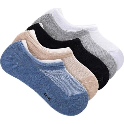 Men Summer Sports Short Socks Soft Cotton Sweat-Absorbent Breathable Home Invisible Boat Socks Wholesale Man Party Birthday Gift