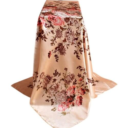 New Silk Scarves Women Ladies Fashion Printed Soft Silk Shawl Wraps Scarf Soft Neckerchief Hijab Headscarf Female Hijab Female