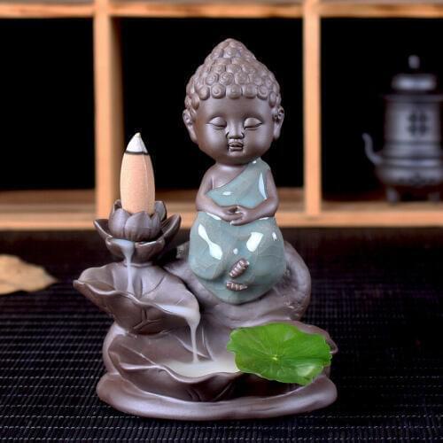 Originality Little Tathagata Ice Crack Lotus Aroma Of Reflux Ornaments Buddha Statue Small Monk