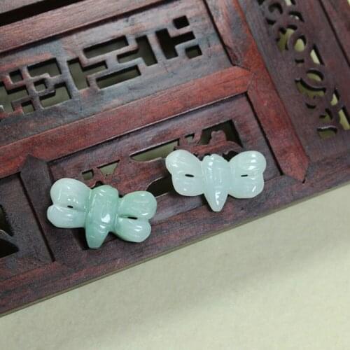 3pc Natural Emerald Jade Dragonfly Beads Pendants DIY Bracelet Earrings Charm Jewellery Accessories Amulet Women Sweater Chain