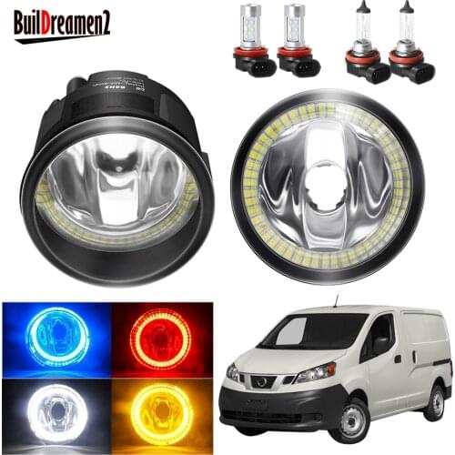 Angel Eye Fog Light Assembly For Nissan NV200 M20 M20M 2010-2015 Car H11 Front Bumper Fog Light With Halo Ring DRL 20W 12V