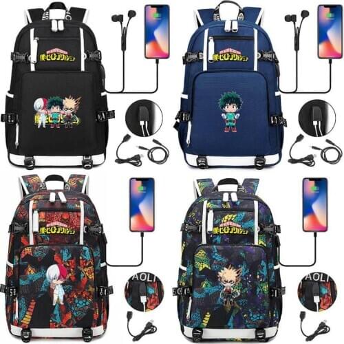 My Hero Academia Bag Bakugou Katsuki Izuku Midoriya Anime Male Female Student Backpack Travel Bag Laptop Shoulder Bags
