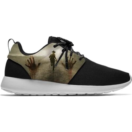 Horror TV The Walking Dead Hot Fashion Cool Vogue Sport Running Shoes Lightweight Breathable 3D Printed Men women Mesh Sneakers