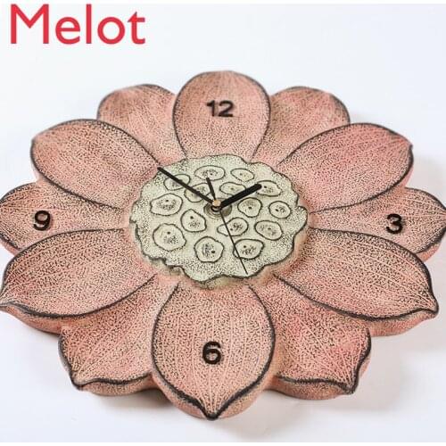 High-End Creative Chinese Style Personality Lotus Wall Clock Modern Minimalist Living Room Bedroom Decoration Mute Wall Clock