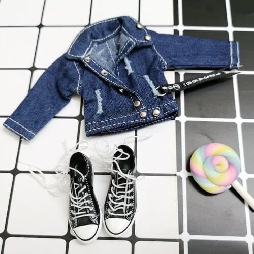1PCS Cool Fashion Dolls Blyth Clothes Jeans Coat Hat for Azone, Licca, ob24 Blyth Doll Clothing for 1/6 Dolls Accessories